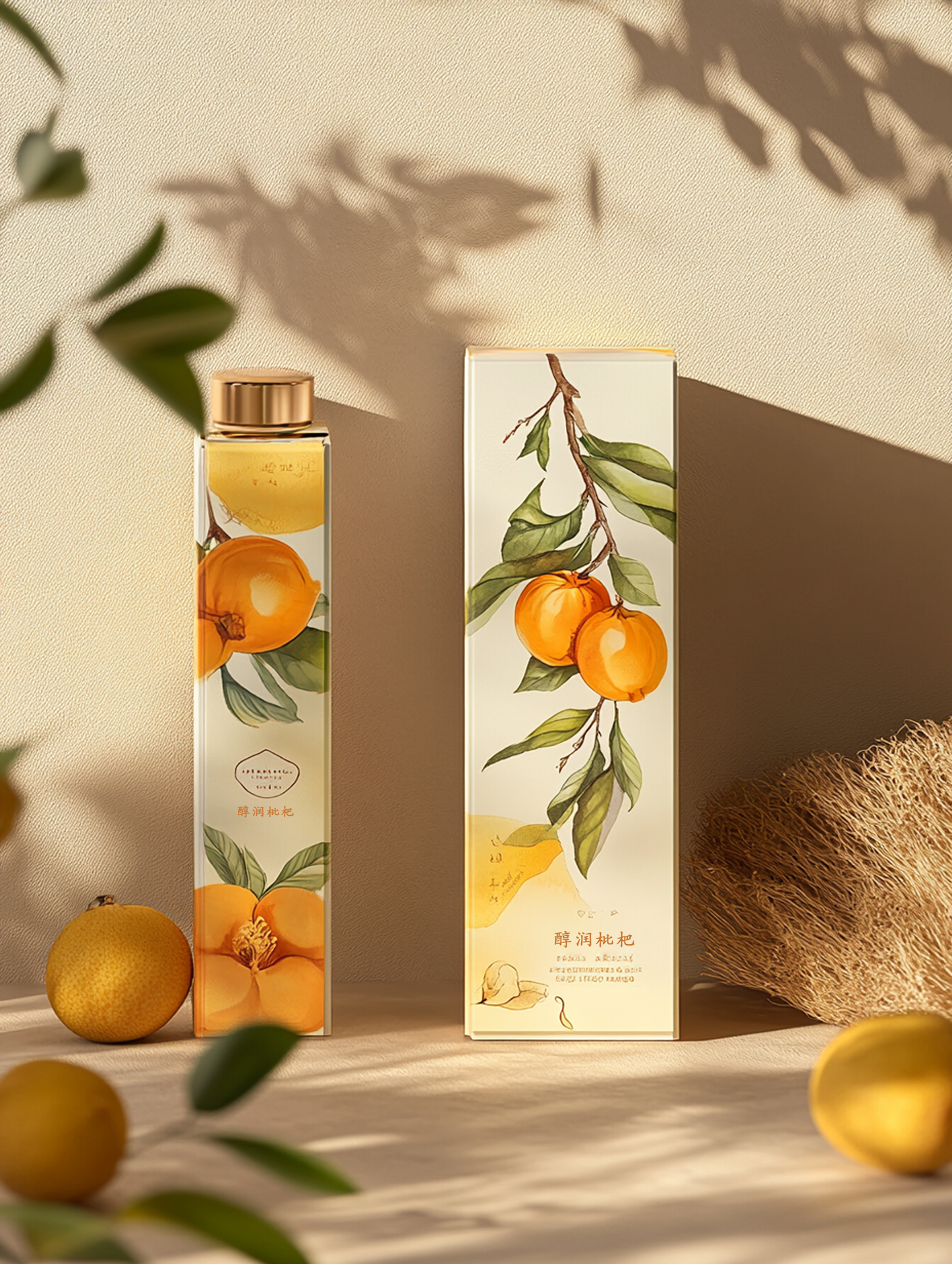 “ LOQUAT GOLDEN ELIXIR” Packing design ➕ physical samples