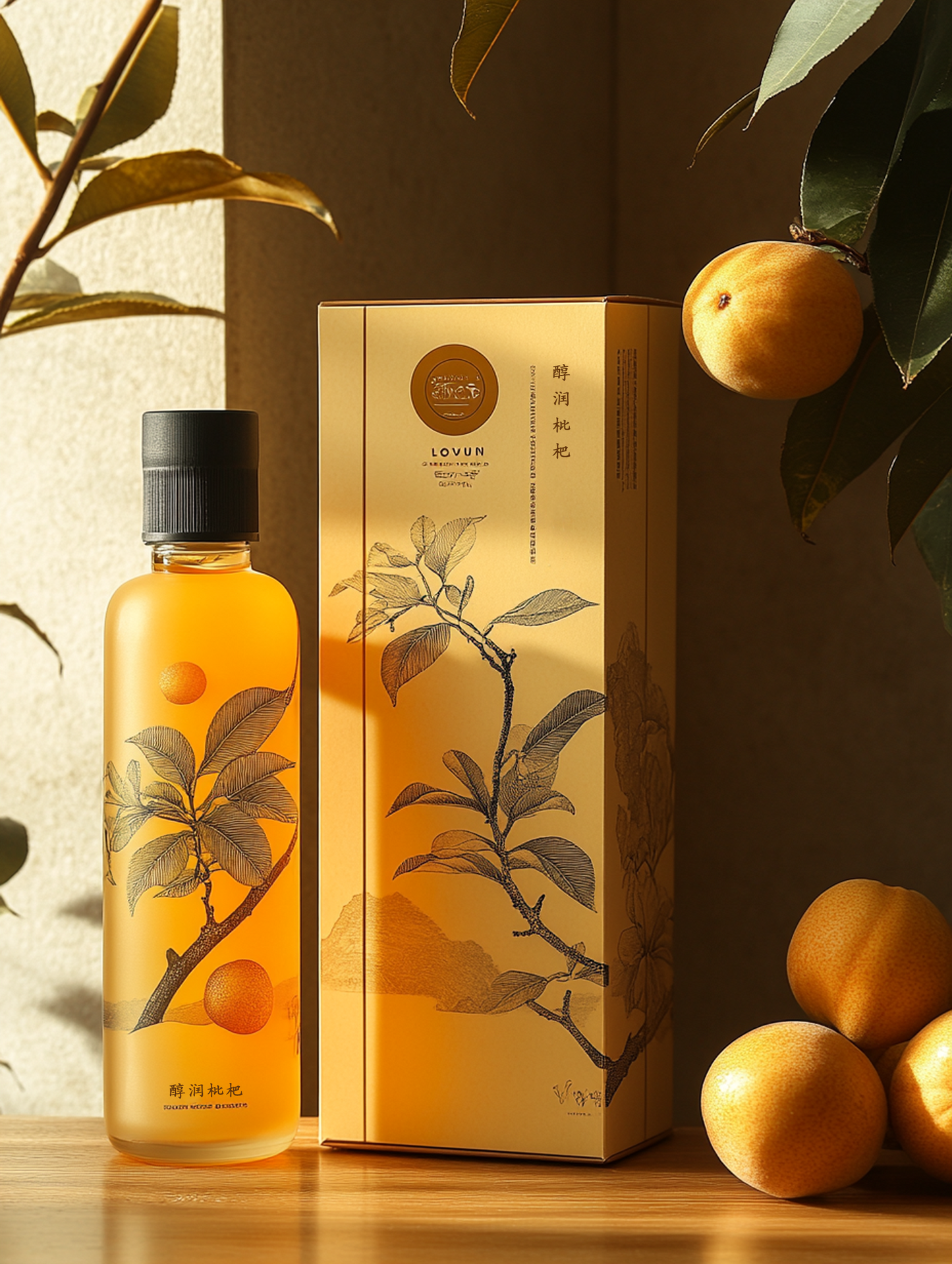 “ LOQUAT GOLDEN ELIXIR” Packing design ➕ physical samples